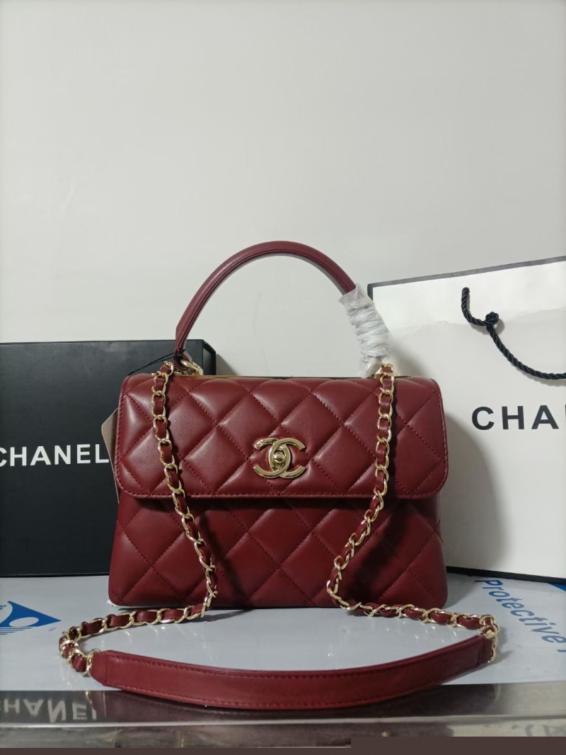 Ch*el top handle bags